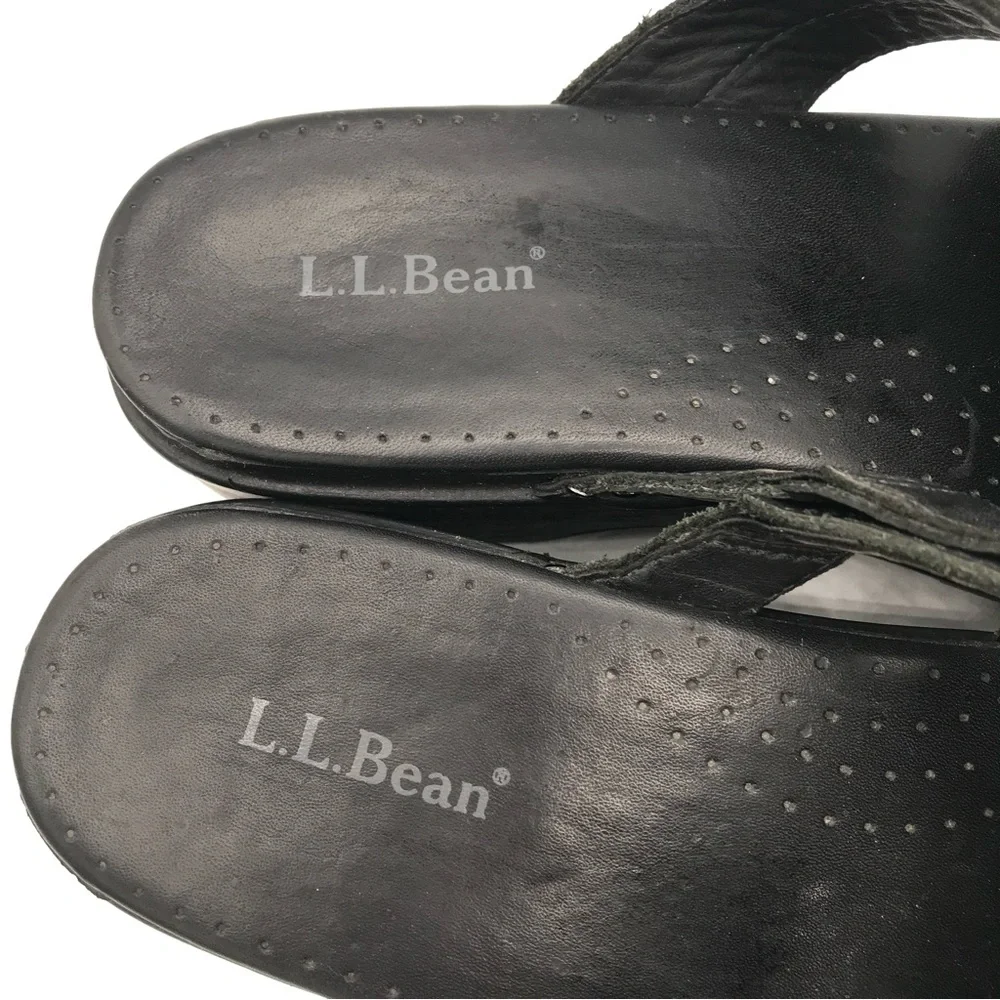 L.L. Bean Women’s Black Slip On Wedge Slide Sandals US Size 9 EU 40 - Picture 5 of 12